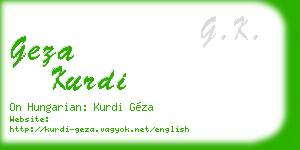 geza kurdi business card