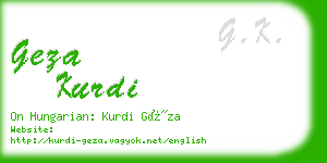 geza kurdi business card